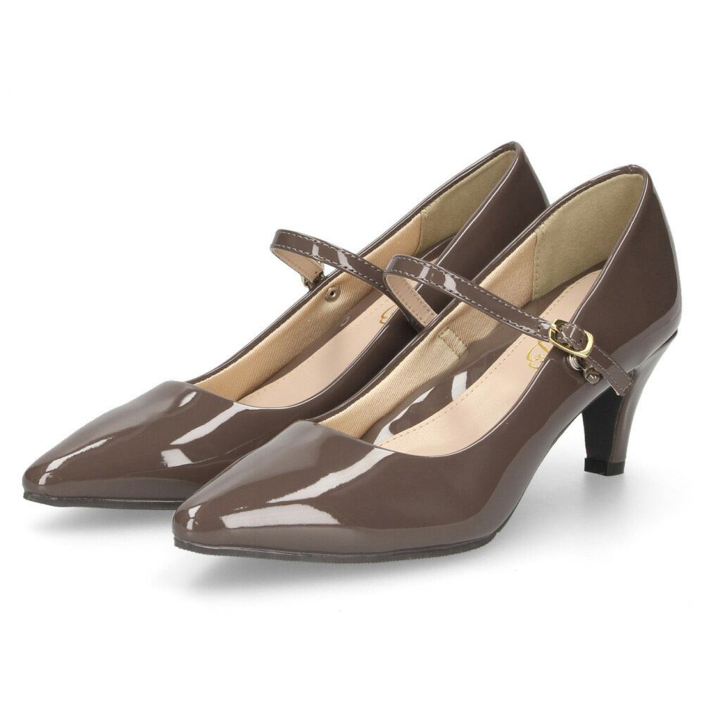 パンプス 結婚式 太ヒール ワンストラップ 痛くない 柔らかい 黒 二次会 パーティ ビジネス 仕事 ミドルヒール 6cm 6センチヒール 19035 極ふわっ Parede レディース