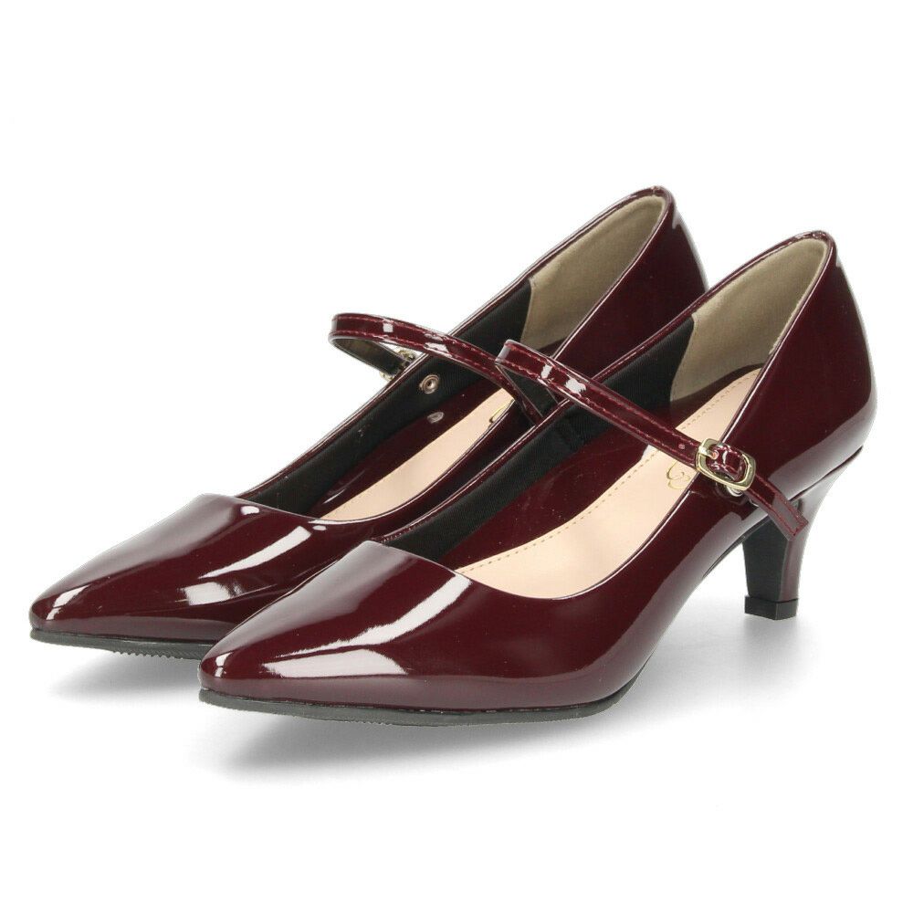 パンプス 結婚式 太ヒール ワンストラップ 痛くない 柔らかい 黒 二次会 パーティ ビジネス 仕事 ミドルヒール 6cm 6センチヒール 19035 極ふわっ Parede レディース