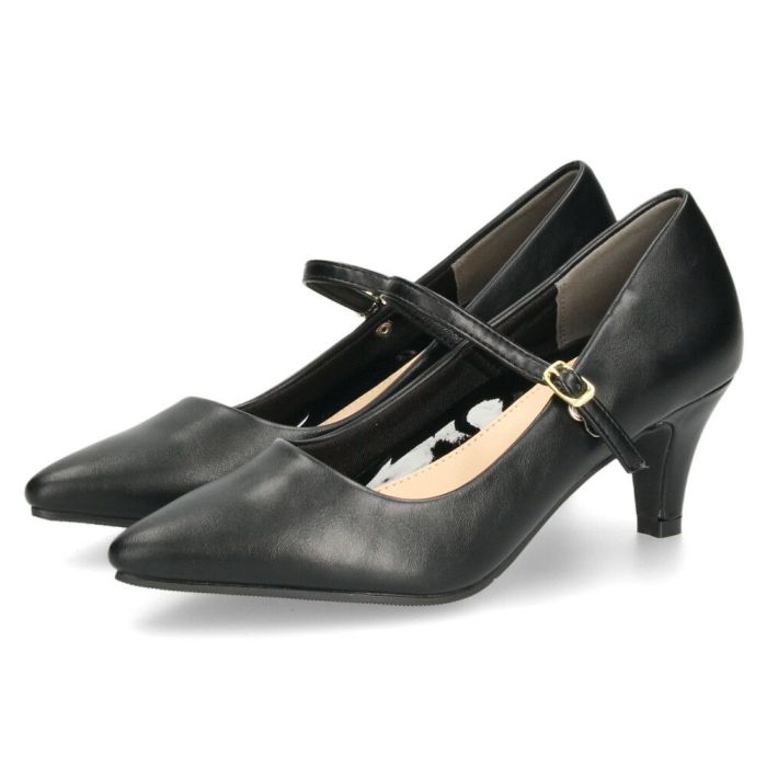 パンプス 結婚式 太ヒール ワンストラップ 痛くない 柔らかい 黒 二次会 パーティ ビジネス 仕事 ミドルヒール 6cm 6センチヒール 19035 極ふわっ Parede レディース