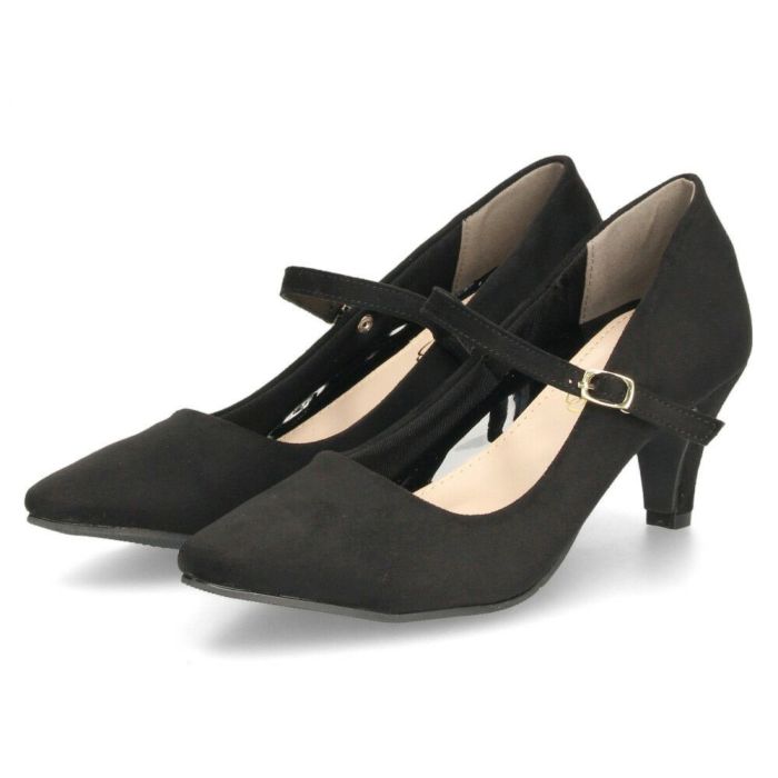 パンプス 結婚式 太ヒール ワンストラップ 痛くない 柔らかい 黒 二次会 パーティ ビジネス 仕事 ミドルヒール 6cm 6センチヒール 19035 極ふわっ Parede レディース