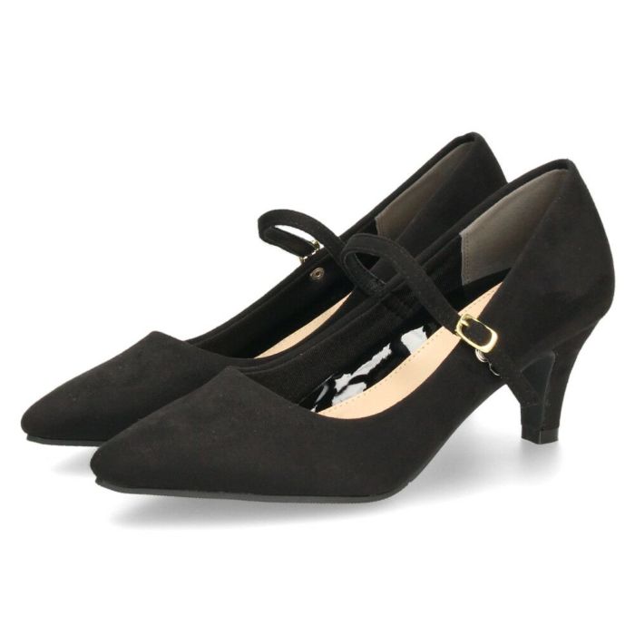 パンプス 結婚式 太ヒール ワンストラップ 痛くない 柔らかい 黒 二次会 パーティ ビジネス 仕事 ミドルヒール 6cm 6センチヒール 19035 極ふわっ Parede レディース