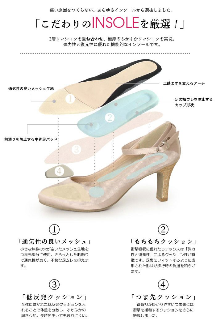 パンプス 結婚式 靴 アンクルストラップ 7cm 7センチヒール 二次会 パーティ 痛くない ラメ グリッター サテン レース ハイヒール お呼ばれ 2way 黒 18160 極ふわっ Parade レディース