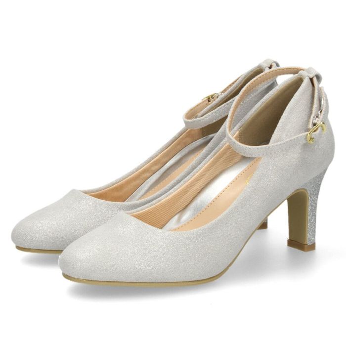 パンプス 結婚式 靴 アンクルストラップ 7cm 7センチヒール 二次会 パーティ 痛くない ラメ グリッター サテン レース ハイヒール お呼ばれ 2way 黒 18160 極ふわっ Parade レディース