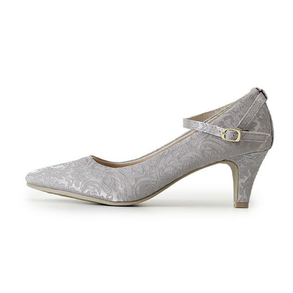 パンプス 結婚式 ストラップ 痛くない ウエディング 二次会 パーティ 太ヒール 6cm 6センチヒール レース アンクルストラップ 黒 19038 極ふわっ Parade 靴 レディース