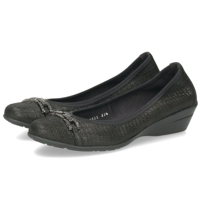 パンプス 黒 レディース おしゃれ ブラック エレガント 靴 スクエアトゥ ウェッジソール コンポジションナイン ビジュー チェーン コンフォートパンプス 3095 COMPOSITION9