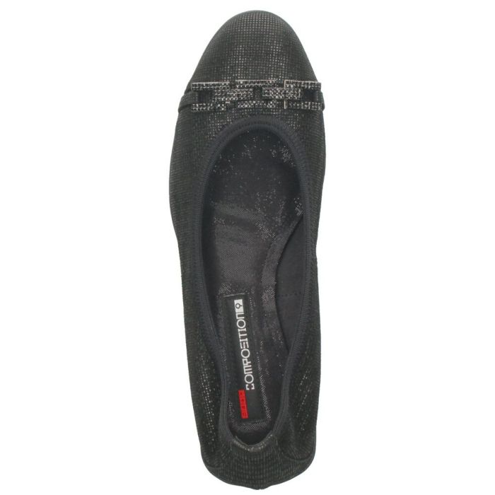 パンプス 黒 レディース おしゃれ ブラック エレガント 靴 スクエアトゥ ウェッジソール コンポジションナイン ビジュー チェーン コンフォートパンプス 3095 COMPOSITION9