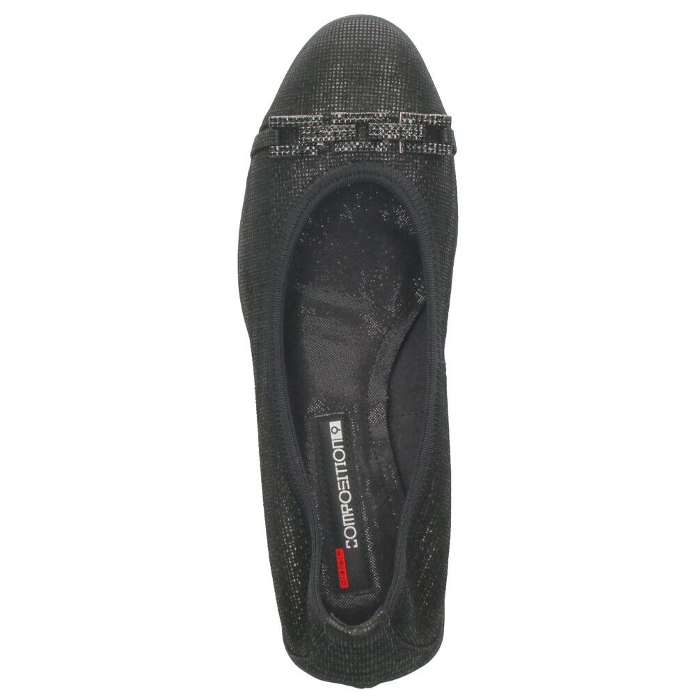 パンプス 黒 レディース おしゃれ ブラック エレガント 靴 スクエアトゥ ウェッジソール コンポジションナイン ビジュー チェーン コンフォートパンプス 3095 COMPOSITION9