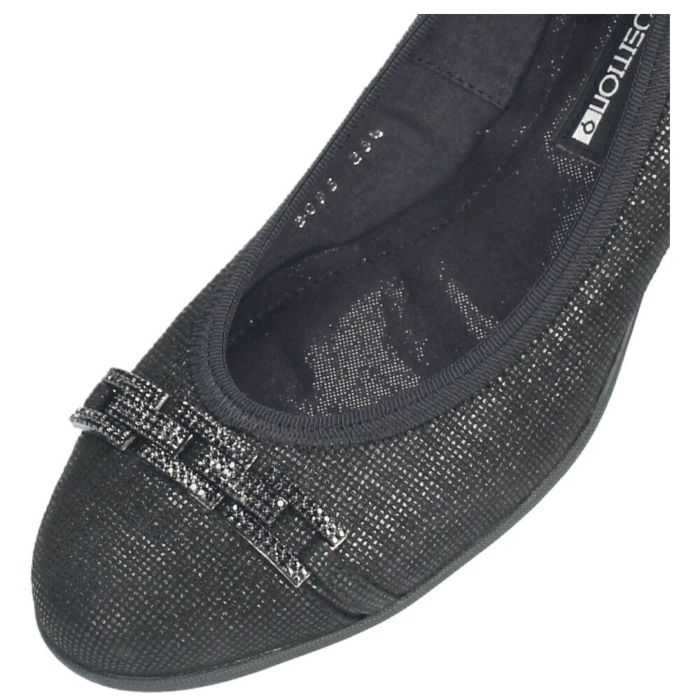 パンプス 黒 レディース おしゃれ ブラック エレガント 靴 スクエアトゥ ウェッジソール コンポジションナイン ビジュー チェーン コンフォートパンプス 3095 COMPOSITION9