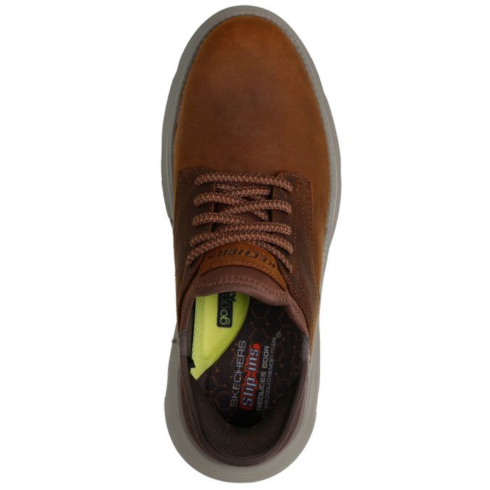 栗山英樹さんCM着用モデル スケッチャーズ スリップインズ メンズ ワイド幅 4E ガルザ ガービン 革靴 スリッポン スニーカー 履きやすい 靴 ゴム紐 SKECHERS GARZA GERVIN 205046W