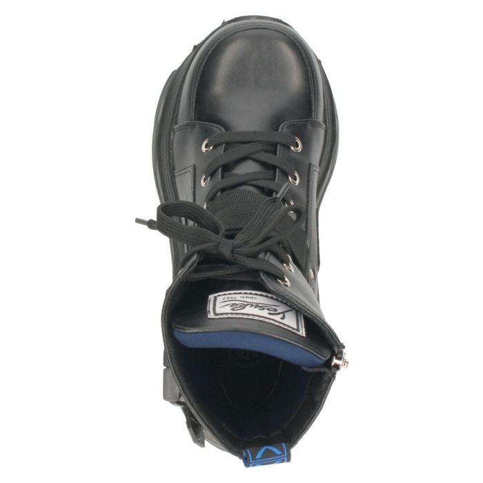 ヨースケ 厚底スニーカー 厚底ブーツ 靴 レディース 黒 レースアップシューズ レースアップブーツ 幅広 3E ブラック YOSUKE 4460079