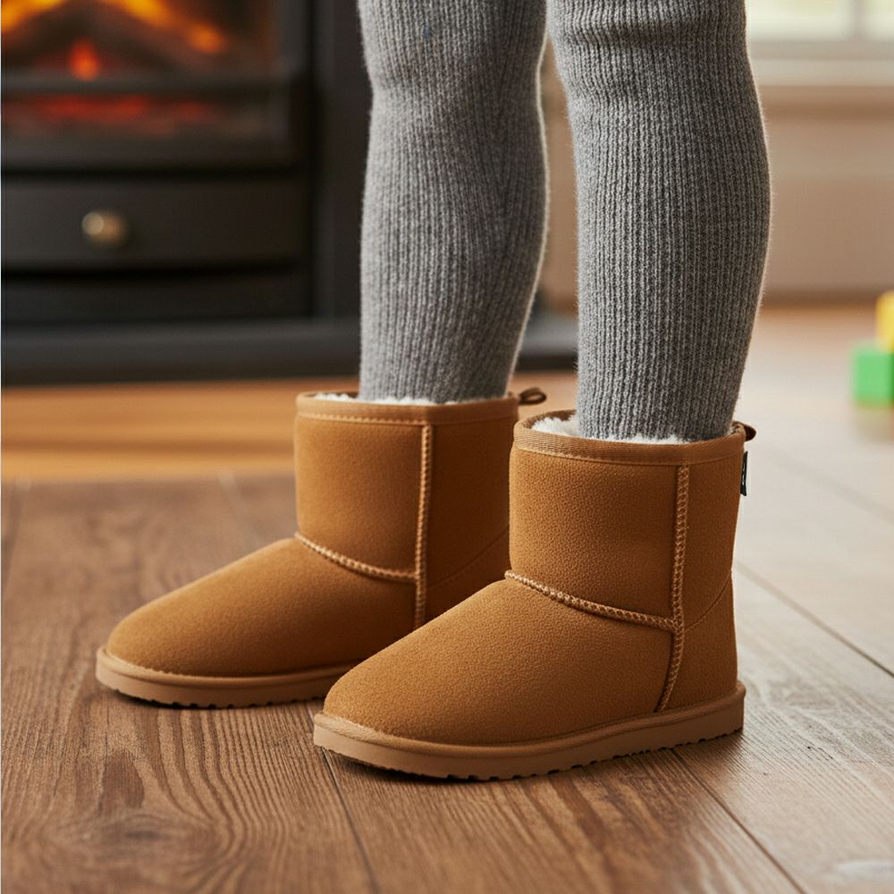 キッズ ムートンブーツ ブーツ 靴 キャメル ブラック ベージュ 黒 子供 冬 ふわふわ あたたかい 防寒 軽量 Parade パレード 56303