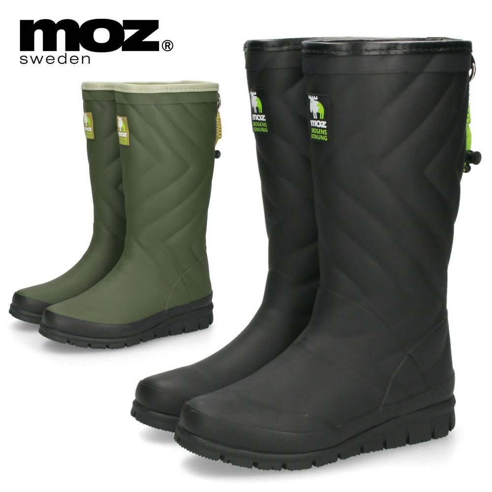 moz モズ レディース レインブーツ 歩きやすい 長靴 防水 レインシューズ 黒 ブラック カーキ 9701 雨 雪 通勤 通学 アウトドア