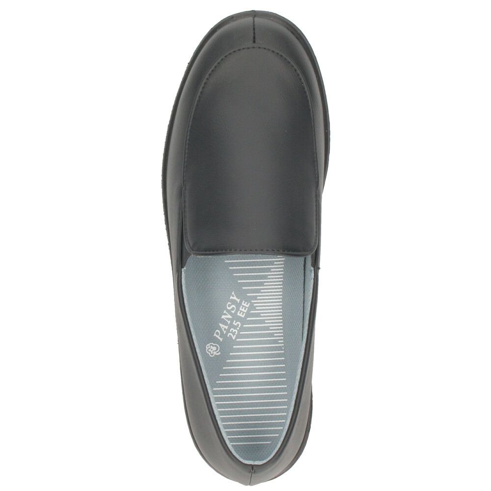 スリッポン レディース シューズ きれいめ パンジー 靴 防水 晴雨兼用 軽量 仕事 通勤 普段履き EEE 3E 黒 Pansy 2324