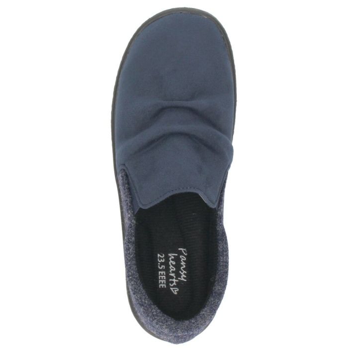 スリッポン レディース カジュアルシューズ きれいめ パンジー 靴 撥水 保温 防滑 4E ゆったり 幅広 抗菌 黒 Pansy 1510