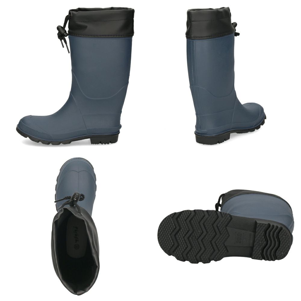 長靴 キッズ 男の子 女の子 レインブーツ 軽い ロング丈 防水 子供 長め アウトドア 通園 通学 雨靴 柔らかい 滑らない 黒 Parade 56604