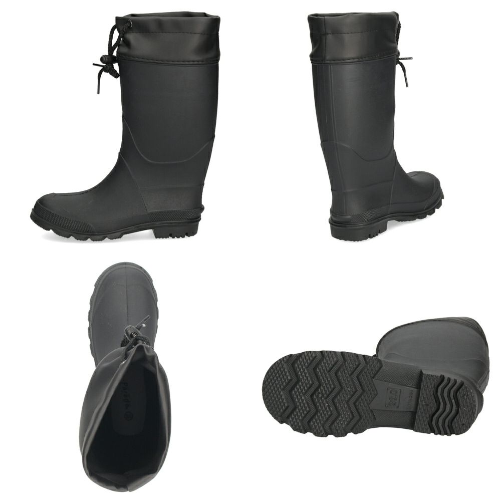 長靴 キッズ 男の子 女の子 レインブーツ 軽い ロング丈 防水 子供 長め アウトドア 通園 通学 雨靴 柔らかい 滑らない 黒 Parade 56604