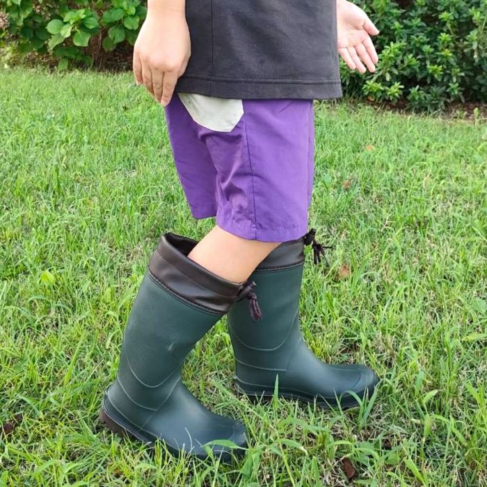 長靴 キッズ 男の子 女の子 レインブーツ 軽い ロング丈 防水 子供 長め アウトドア 通園 通学 雨靴 柔らかい 滑らない 黒 Parade 56604