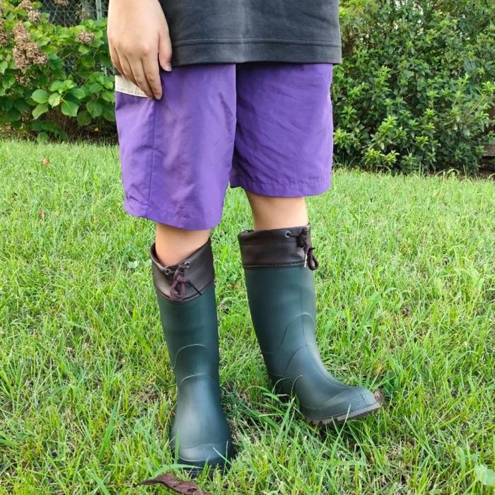 長靴 キッズ 男の子 女の子 レインブーツ 軽い ロング丈 防水 子供 長め アウトドア 通園 通学 雨靴 柔らかい 滑らない 黒 Parade 56604