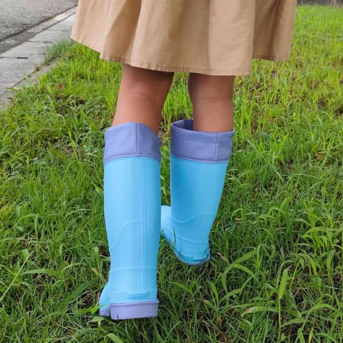長靴 キッズ 男の子 女の子 レインブーツ 軽い ロング丈 防水 子供 長め アウトドア 通園 通学 雨靴 柔らかい 滑らない 黒 Parade 56604