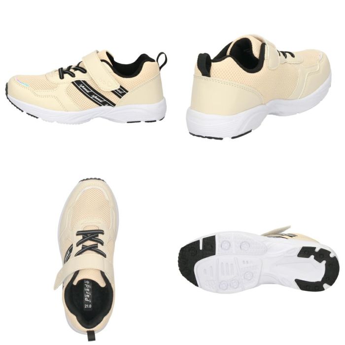 キッズ スニーカー 女の子 ジュニア 子供靴 幅広 軽量 かわいい 履きやすい マジックテープ 運動 通園 通学 Parade パレード PD56201