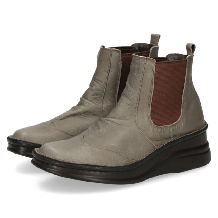 ショートブーツ レディース 歩きやすい 厚底 本革 きれいめ サイドゴアブーツ 5cm 黒 ブラック ブラウン グレー 日本製 柔らかい 痛くない NICO ニコ 83041