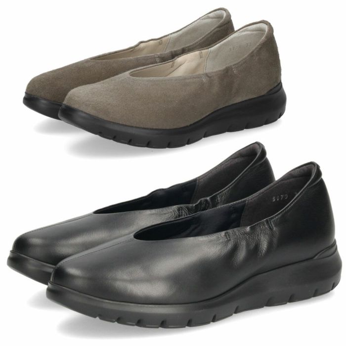 レディース スリッポン 幅広 靴 レザー 黒 軽量 ゆったり 甲高 Vカット シューズ 本革 日本製 ブラック オーク 5179 COMPOSITION Blow