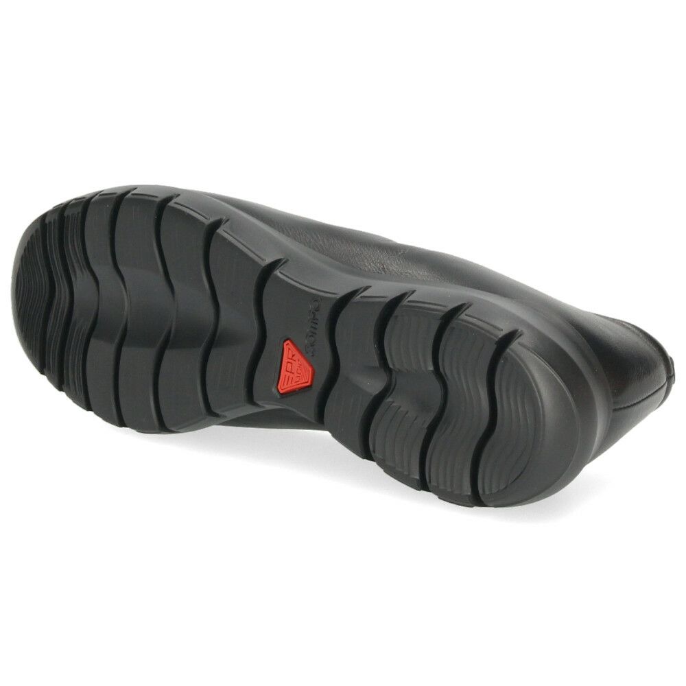 レディース スリッポン 幅広 靴 レザー 黒 軽量 ゆったり 甲高 Vカット シューズ 本革 日本製 ブラック オーク 5179 COMPOSITION Blow