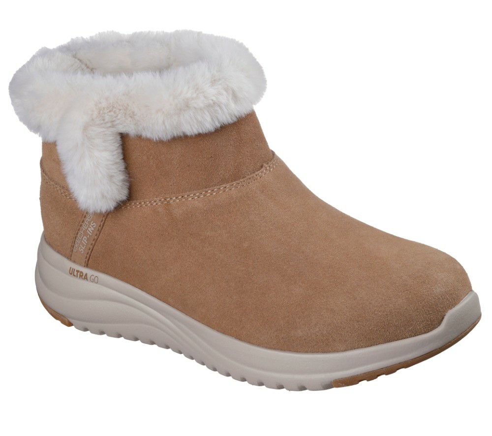 スケッチャーズ スリップインズ レディース ブーツ オンザゴー ステラ Slip－ins ハンズフリー 靴 SKECHERS ONTHEGOST 144740 防水 撥水 防滑 防寒 あったかい ノーマル幅