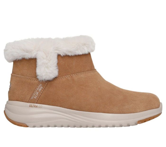 スケッチャーズ スリップインズ レディース ブーツ オンザゴー ステラ Slip－ins ハンズフリー 靴 SKECHERS ONTHEGOST 144740 防水 撥水 防滑 防寒 あったかい ノーマル幅