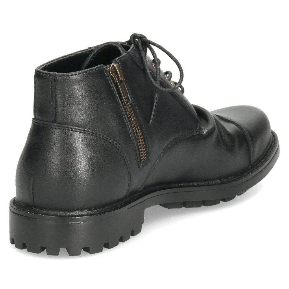 レースアップブーツ メンズ 本革 黒 ショートブーツ サイドジップ レザー 黒 編み上げ 靴 革靴 VIVA GRAFFITI ビバグラフィティ 278