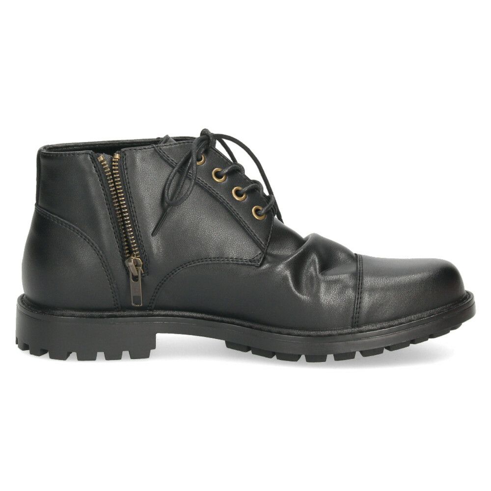 レースアップブーツ メンズ 本革 黒 ショートブーツ サイドジップ レザー 黒 編み上げ 靴 革靴 VIVA GRAFFITI ビバグラフィティ 278