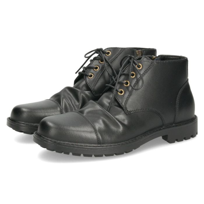 レースアップブーツ メンズ 本革 黒 ショートブーツ サイドジップ レザー 黒 編み上げ 靴 革靴 VIVA GRAFFITI ビバグラフィティ 278