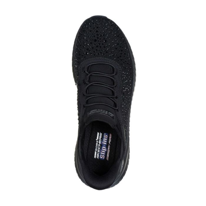 スケッチャーズ スリップインズ レディース スニーカー 靴 スリッポン クッション性 ノーマル幅 SKECHERS Slip-ins BOBSSQUAD ボブススクワッド カオス-デイリーグリッツ 117622 ブラック 黒