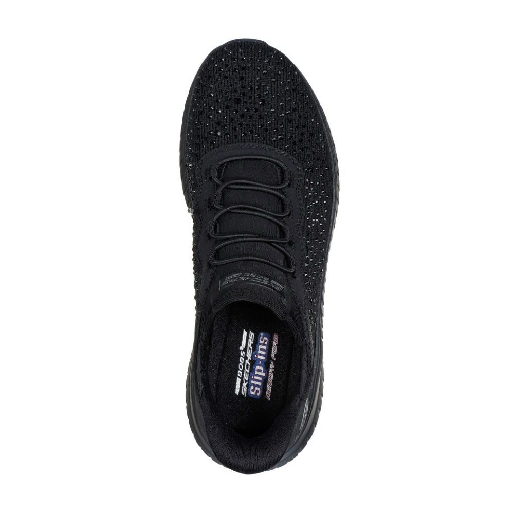 スケッチャーズ スリップインズ レディース スニーカー 靴 スリッポン クッション性 ノーマル幅 SKECHERS Slip-ins BOBSSQUAD ボブススクワッド カオス-デイリーグリッツ 117622 ブラック 黒