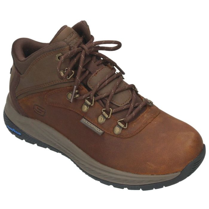 スケッチャーズ スリップインズ メンズ ブーツ 幅広 防水 防滑 ハイキングブーツ ミッドカット SKECHERS Slip-ins Relaxed Fit メロエ パイクマン 205285WW ブラック ブラウン エクストラワイド幅 5E相当 ハンズフリー