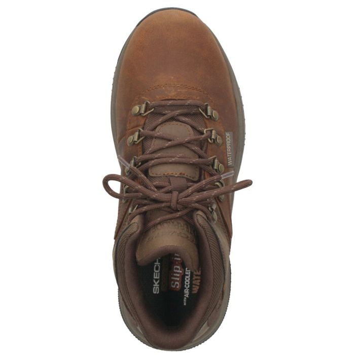 スケッチャーズ スリップインズ メンズ ブーツ 幅広 防水 防滑 ハイキングブーツ ミッドカット SKECHERS Slip-ins Relaxed Fit メロエ パイクマン 205285WW ブラック ブラウン エクストラワイド幅 5E相当 ハンズフリー