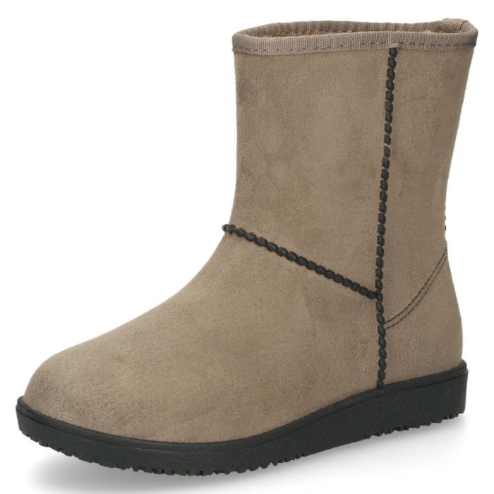 レインブーツ レディース 防水 防寒 スエード調 ムートンブーツ風  靴 ショートブーツ あったか 冬 雪 雨 神戸フクセン FKR1068 ブラック 黒 オーク