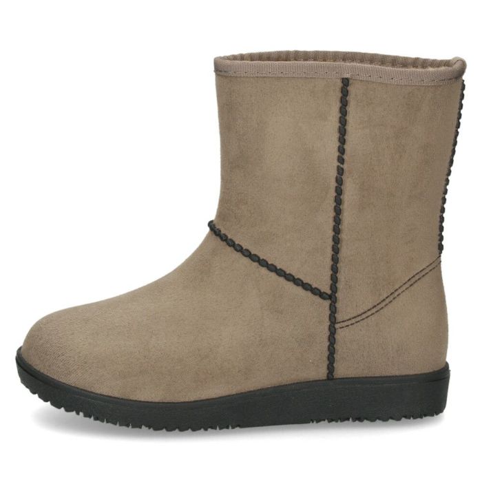 レインブーツ レディース 防水 防寒 スエード調 ムートンブーツ風  靴 ショートブーツ あったか 冬 雪 雨 神戸フクセン FKR1068 ブラック 黒 オーク