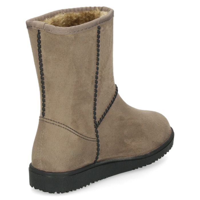 レインブーツ レディース 防水 防寒 スエード調 ムートンブーツ風  靴 ショートブーツ あったか 冬 雪 雨 神戸フクセン FKR1068 ブラック 黒 オーク