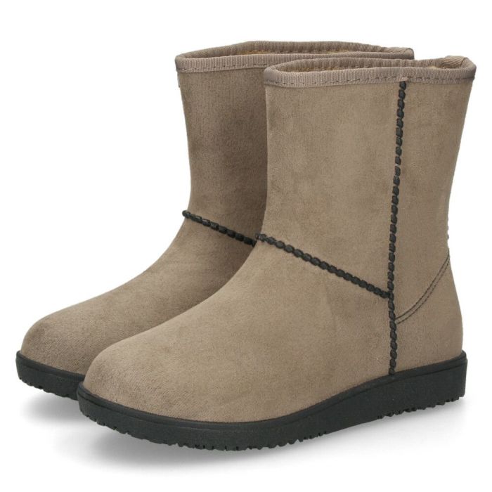 レインブーツ レディース 防水 防寒 スエード調 ムートンブーツ風  靴 ショートブーツ あったか 冬 雪 雨 神戸フクセン FKR1068 ブラック 黒 オーク