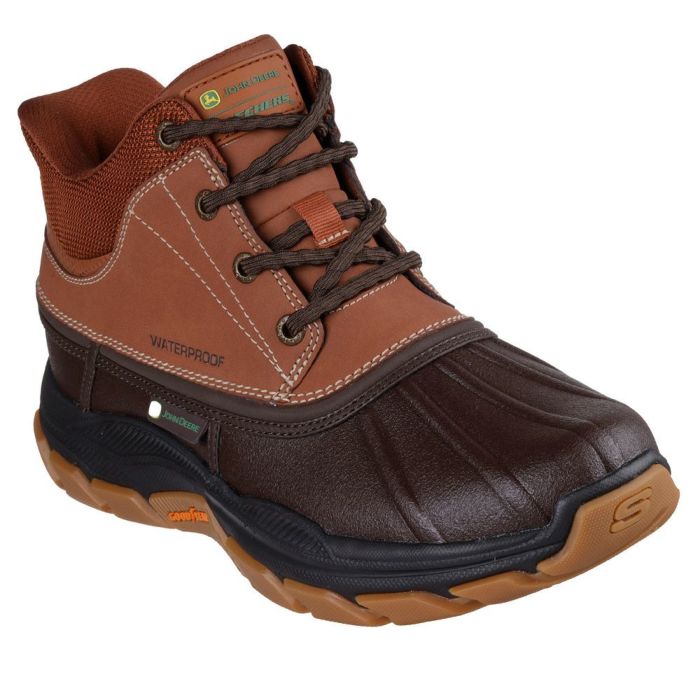 スケッチャーズ スリップインズ ブーツ メンズ 防水 防滑  靴 256026 SKECHERS ジョンディア ウォータープルーフ リラックスド フィット リスペクテッド スワンパー