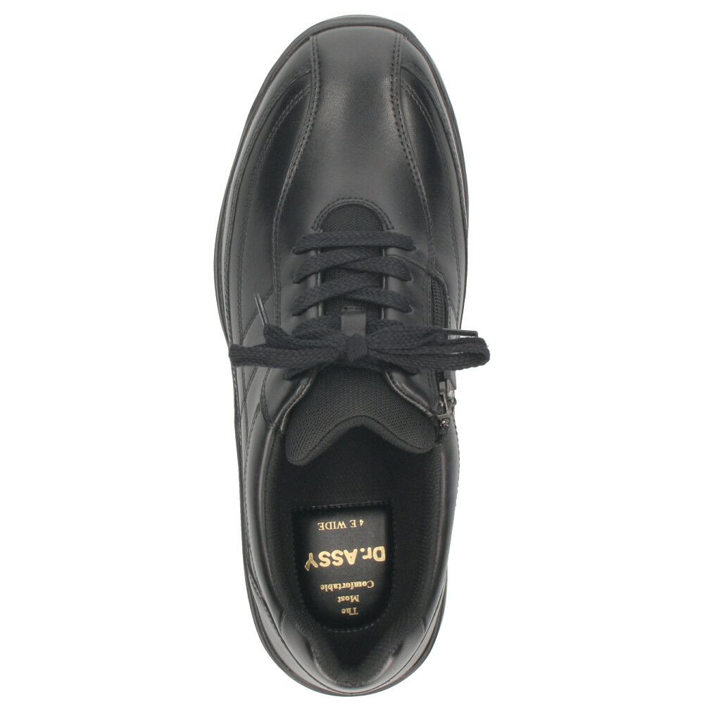 革靴 メンズ 本革 4E 幅広 スリッポン 紐 ウォーキングシューズ 黒 ブラック ブラウン 撥水加工 ファスナー付き ドクターアッシー DR8014 DR8015 Dr.ASSY