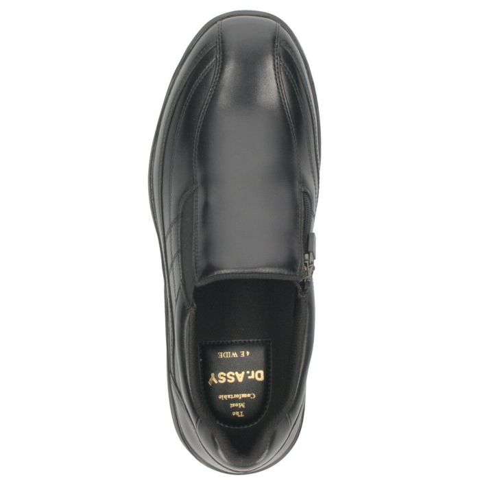 革靴 メンズ 本革 4E 幅広 スリッポン 紐 ウォーキングシューズ 黒 ブラック ブラウン 撥水加工 ファスナー付き ドクターアッシー DR8014 DR8015 Dr.ASSY