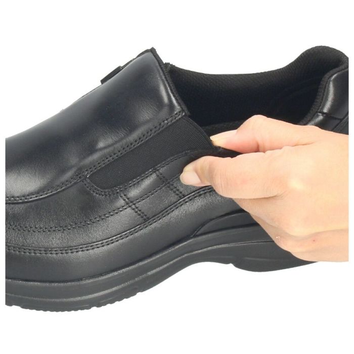 革靴 メンズ 本革 4E 幅広 スリッポン 紐 ウォーキングシューズ 黒 ブラック ブラウン 撥水加工 ファスナー付き ドクターアッシー DR8014 DR8015 Dr.ASSY