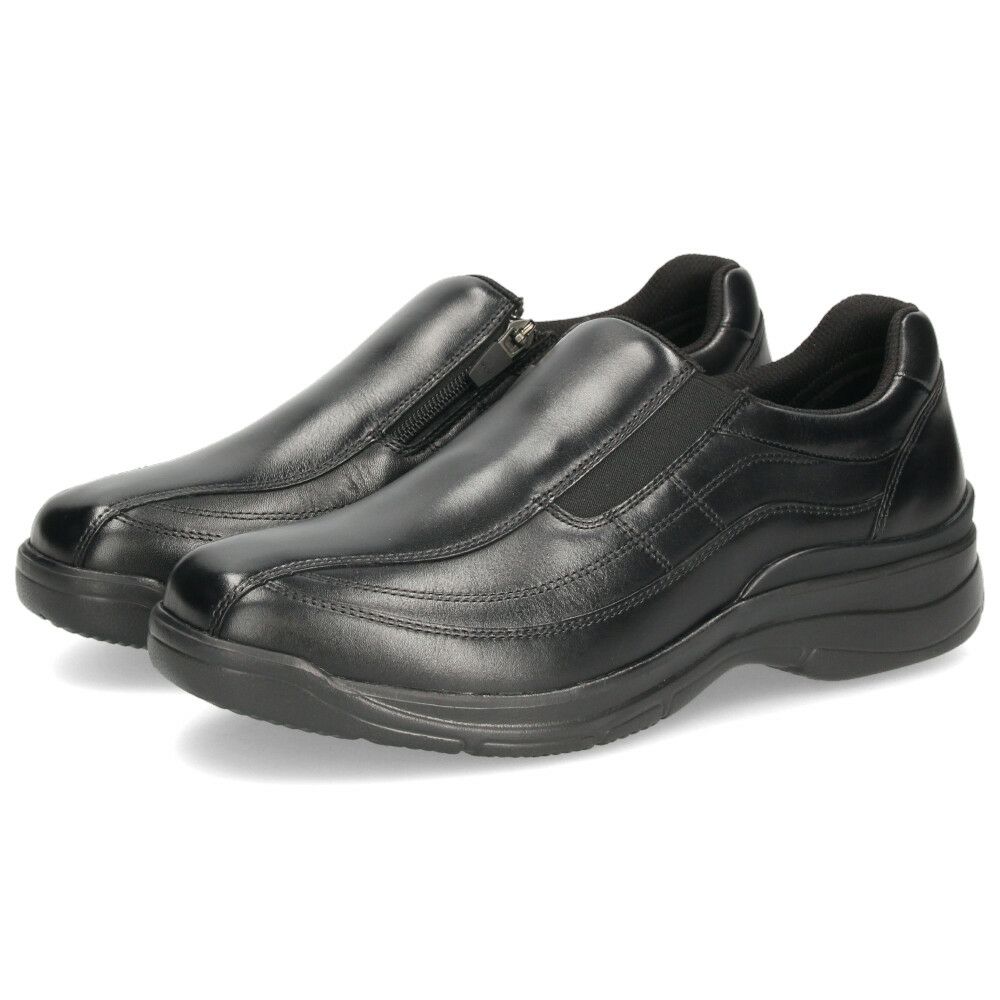 革靴 メンズ 本革 4E 幅広 スリッポン 紐 ウォーキングシューズ 黒 ブラック ブラウン 撥水加工 ファスナー付き ドクターアッシー DR8014 DR8015 Dr.ASSY