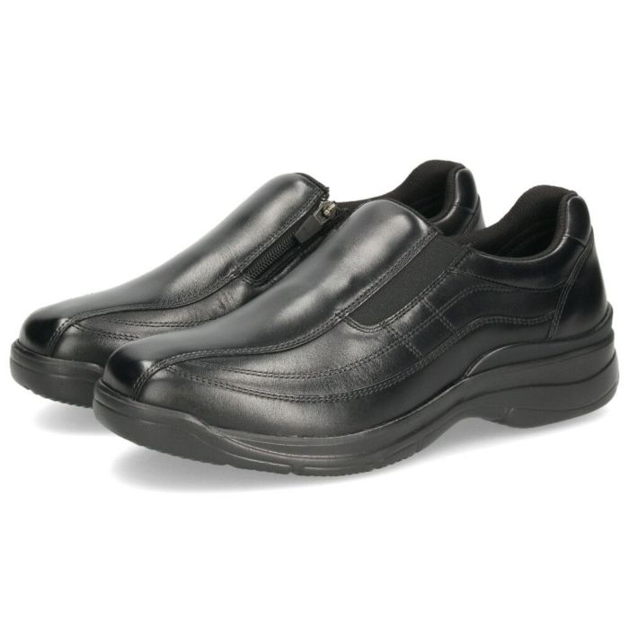 革靴 メンズ 本革 4E 幅広 スリッポン 紐 ウォーキングシューズ 黒 ブラック ブラウン 撥水加工 ファスナー付き ドクターアッシー DR8014 DR8015 Dr.ASSY