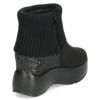 ブーツ レディース 厚底 グリッターリブニットインヒールショートブーツ 靴 ファスナー 防寒 黒 ブラックスエード スチール ムーム MUUM XJ304