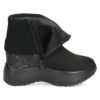 ブーツ レディース 厚底 グリッターリブニットインヒールショートブーツ 靴 ファスナー 防寒 黒 ブラックスエード スチール ムーム MUUM XJ304
