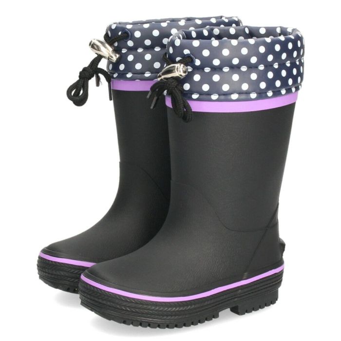 長靴 キッズ 男の子 女の子 レインブーツ 雨 雪 ロング丈 防寒 保温 防滑 柔らかい スノーブーツ 滑りにくい ブラック 黒 通園 通学 Parade パレード 56602