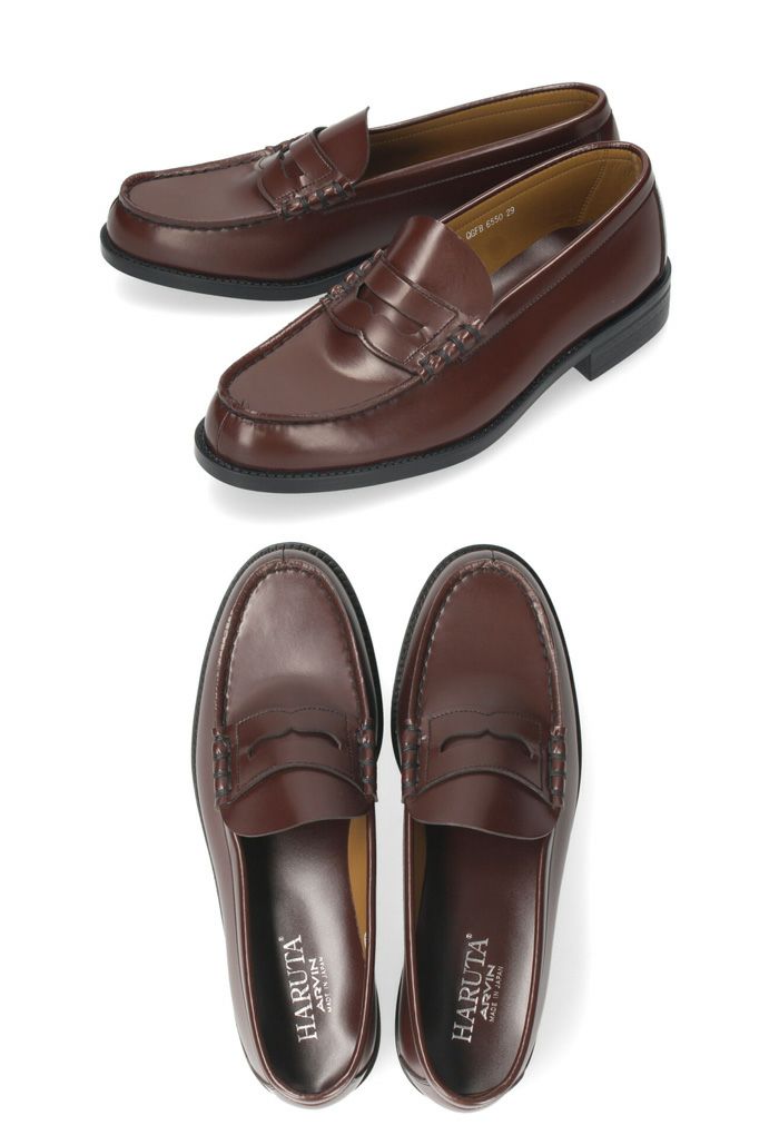 ローファー 学生 メンズ ハルタ HARUTA 29cm 30cm 黒 3E 通学 学生 靴 通勤 学生靴 ブラック クロ フォーマル 6550 紳士靴 コインローファー セレモニー 日本製 【サイズ交換OK】